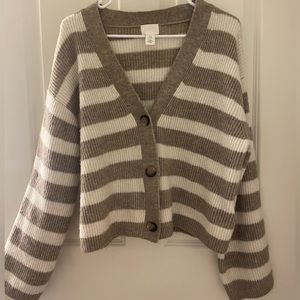 Striped Cardigan H&M (Taupe and Cream)